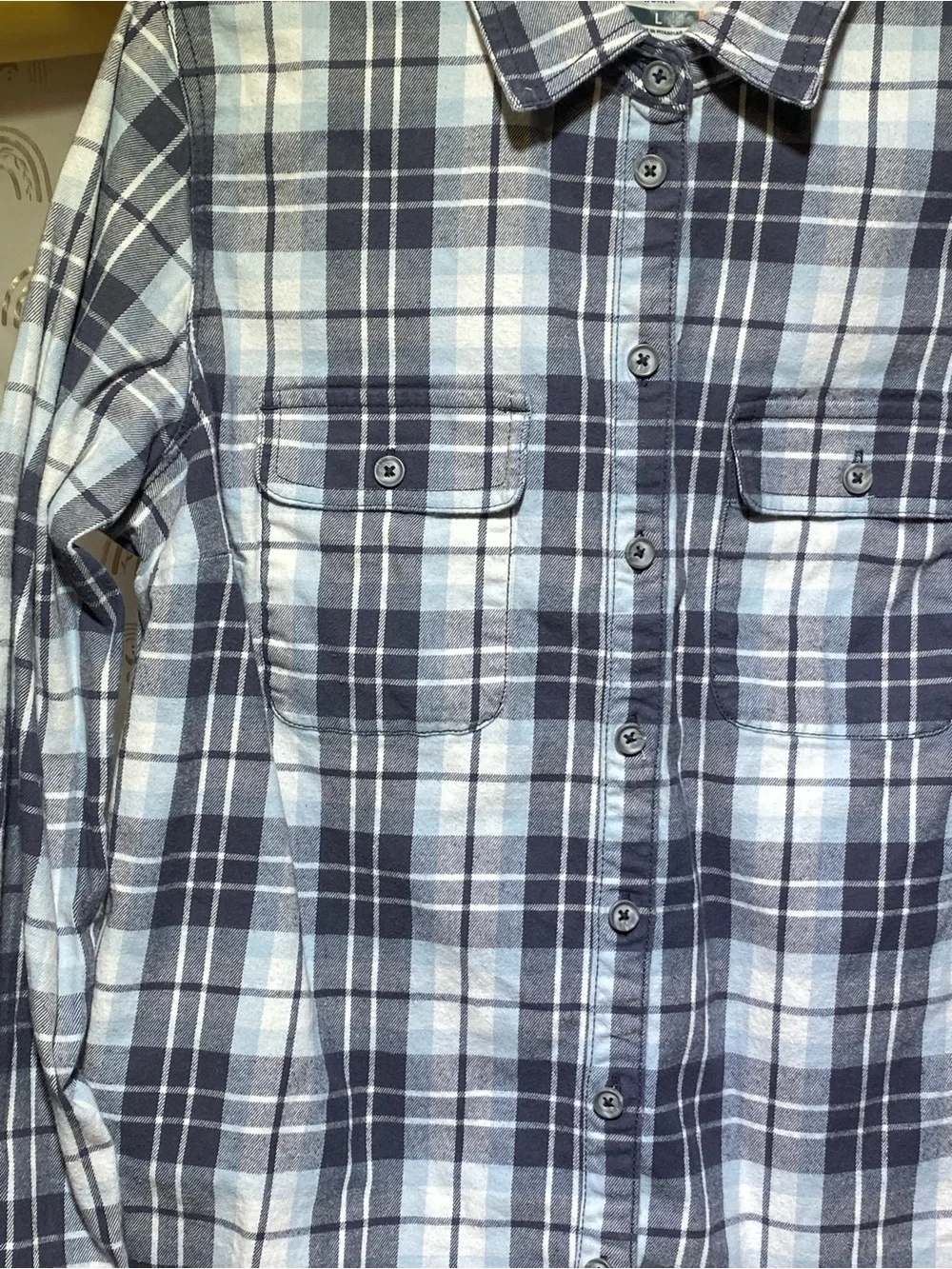 Classic Plaid Button-Down Shirt - Navy & White